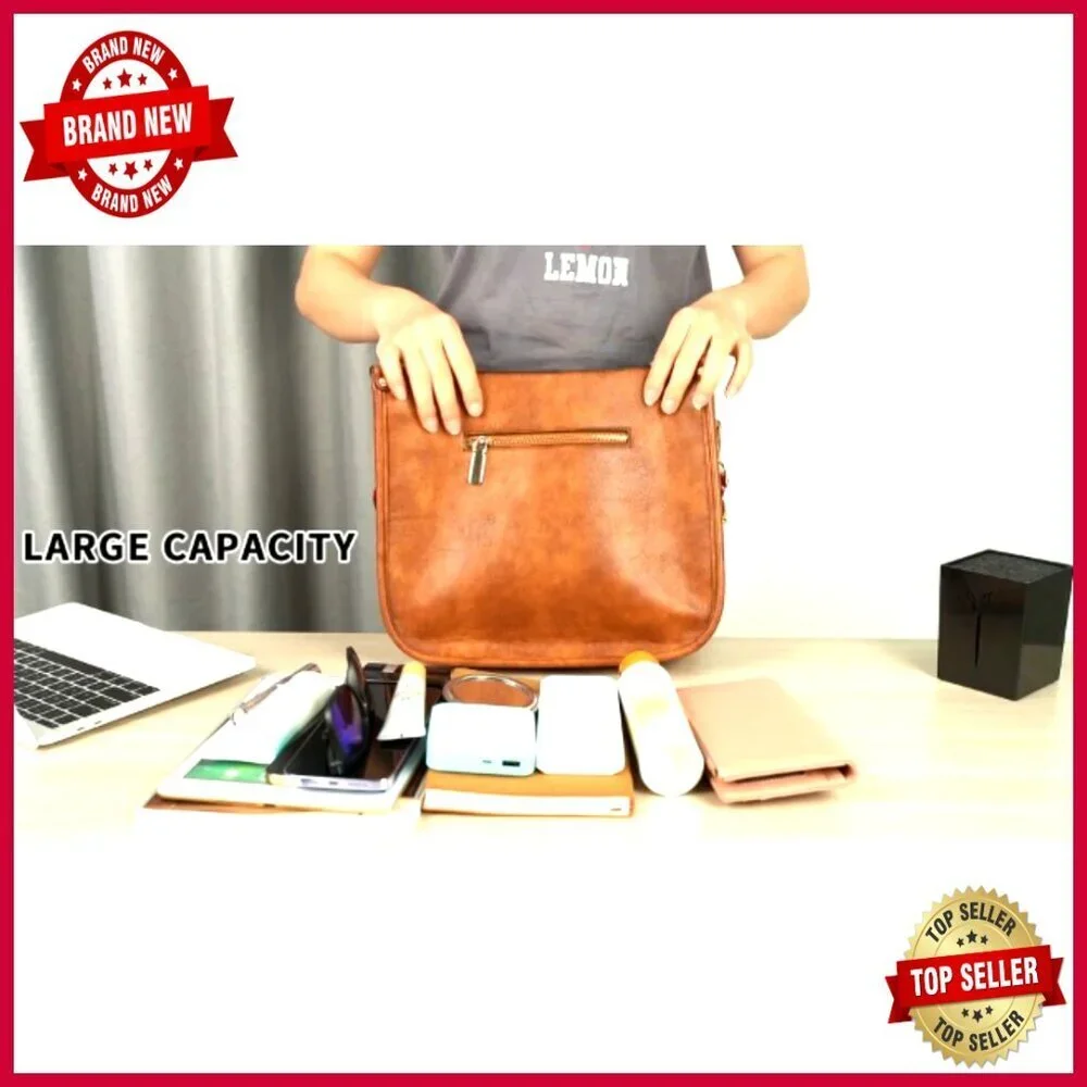 Vegan Leather Hobo Crossbody Bag with Adjustable Guitar Strap